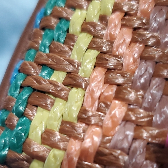 Kurt Geiger Kensington Tan and Pastel Woven Multi Colored Mini Bag - Picture 14 of 15